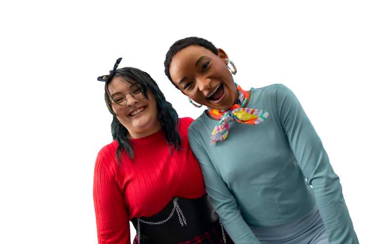 Two young people wearing Canteen bandannas